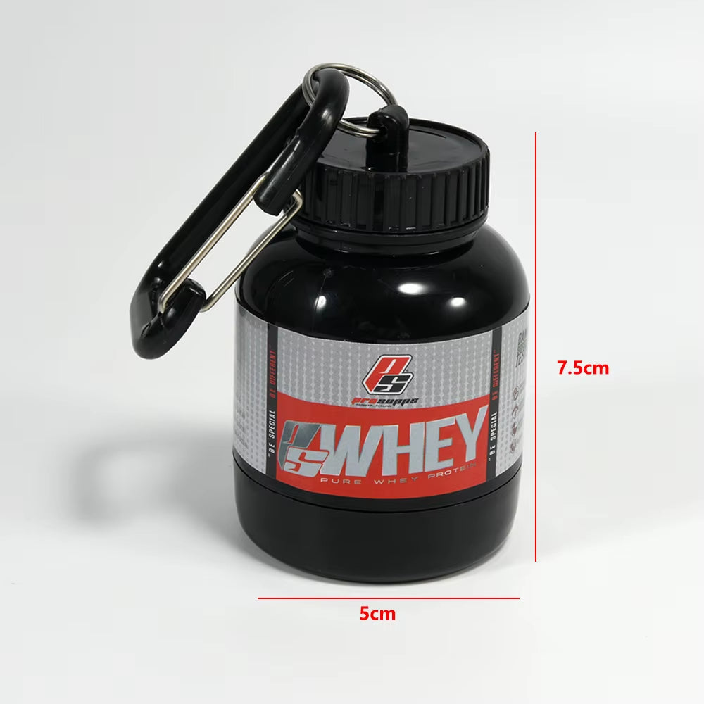 ZK30 Protein Powder Container Pill Organizer Protein Keychain Sport Nutrition Water Bottle Sport Whey Protein Key Chain