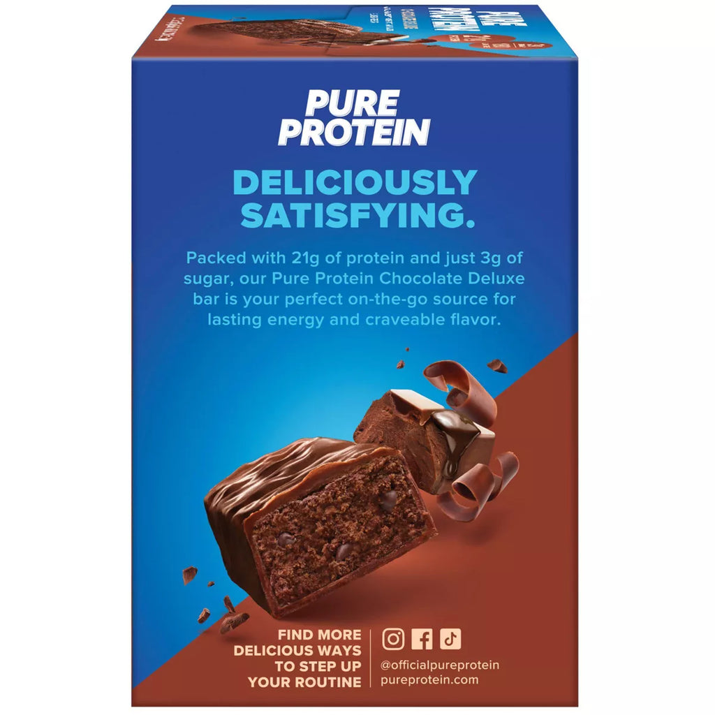 Pure Protein Chocolate Deluxe Whey Protein Isolate Bar - 21G Protein - 12Ct