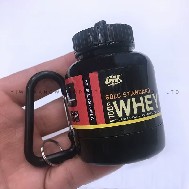 ZK30 Protein Powder Container Pill Organizer Protein Keychain Sport Nutrition Water Bottle Sport Whey Protein Key Chain